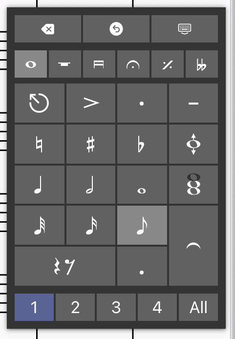 Sibelius keypad